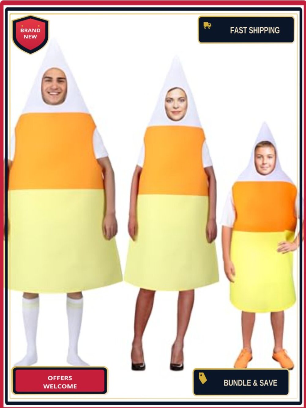Candy Corn Halloween Costume Tunic Plush Polyester Unisex